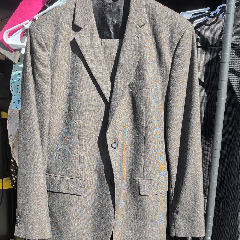 Banana Republic Gray and Tan Men's Blazer